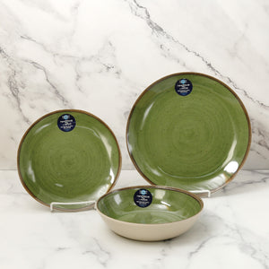 Retreat Green Melamine Low Bowl