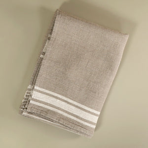 Stripes Linen Tablecloth / Taupe