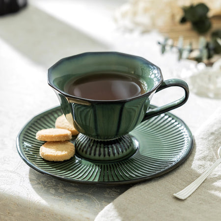 Porcelain Tea Cup & Saucer / Emerald