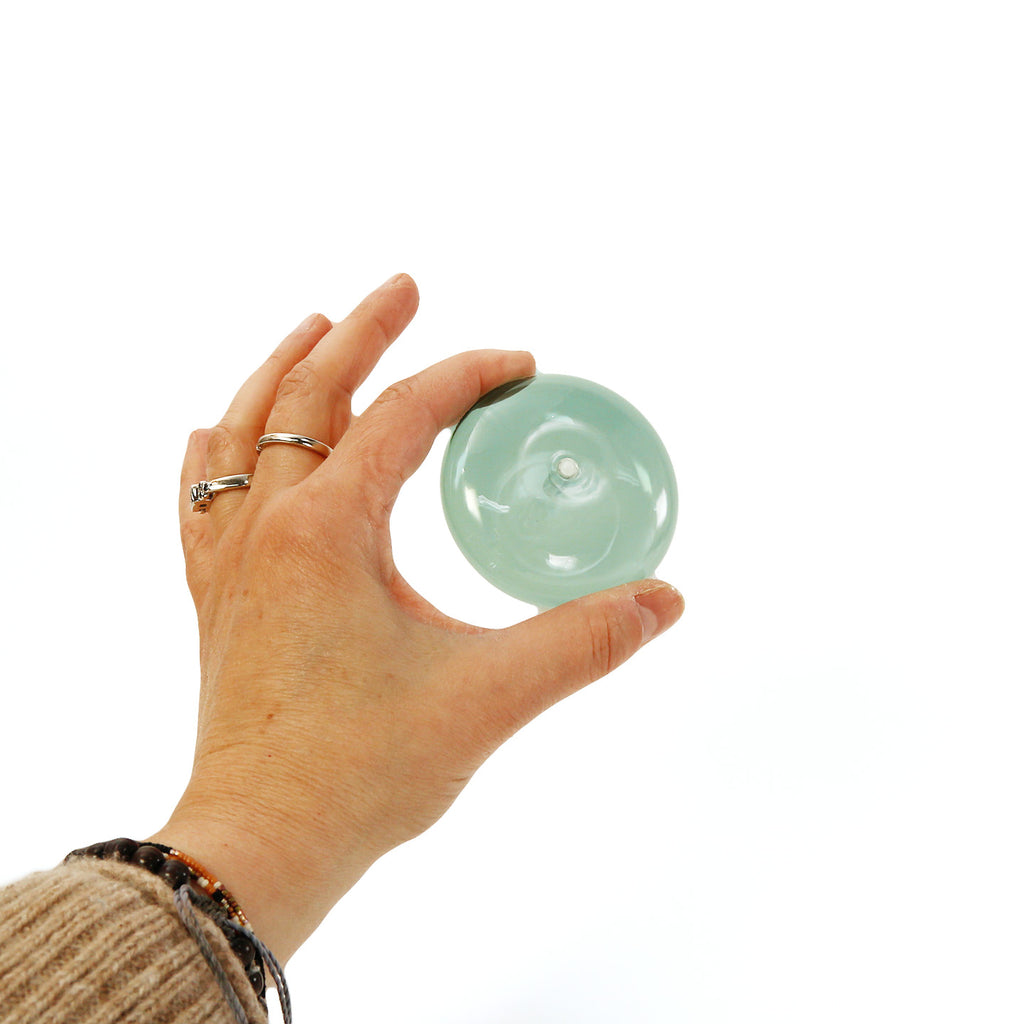 Glass Bubble Incense Holder / Teal