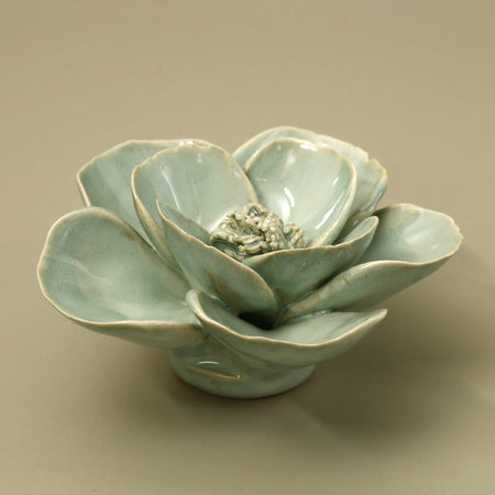 Ceramic Flower / Teal Poppy