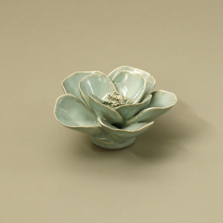 Ceramic Flower / Teal Poppy