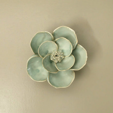 Ceramic Flower / Teal Poppy