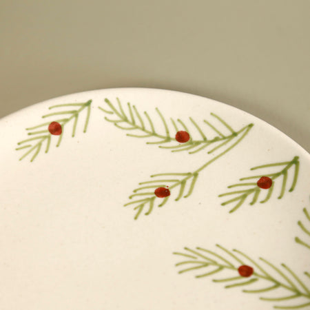 Holly Holiday Appetizer Plate