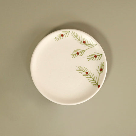 Holly Holiday Appetizer Plate