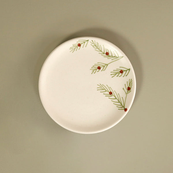 Holly Holiday Appetizer Plate