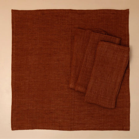 Stonewashed Linen Napkins 4pc / Terra Cotta