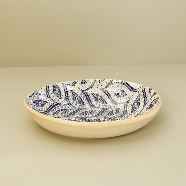 Medium Nested Oval Bowl / Cobalt / Paisley