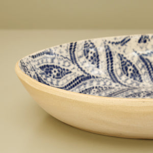 Medium Nested Oval Bowl / Cobalt / Paisley