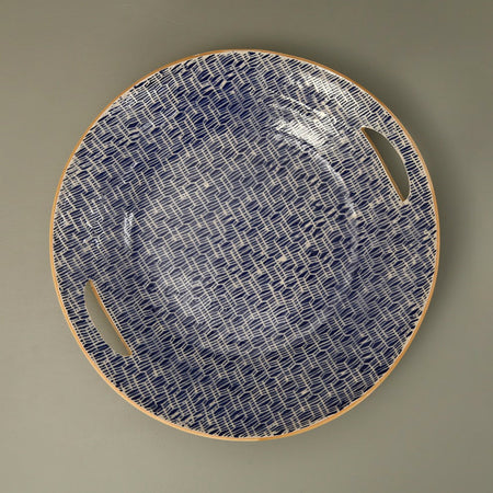 Terrafirma Presentation Bowl / Rattan / Cobalt