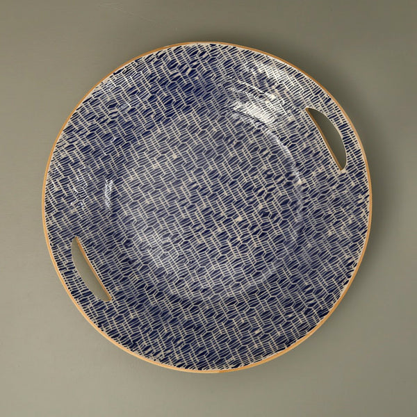 Terrafirma Presentation Bowl / Rattan / Cobalt