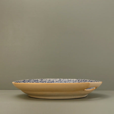 Terrafirma Presentation Bowl / Rattan / Cobalt