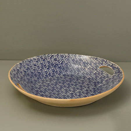 Terrafirma Presentation Bowl / Rattan / Cobalt