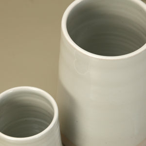 W/R/F Thrown Ceramic Vases / White