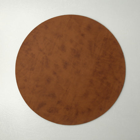 Faux Leather Placemats / Round / Blonde Tobacco