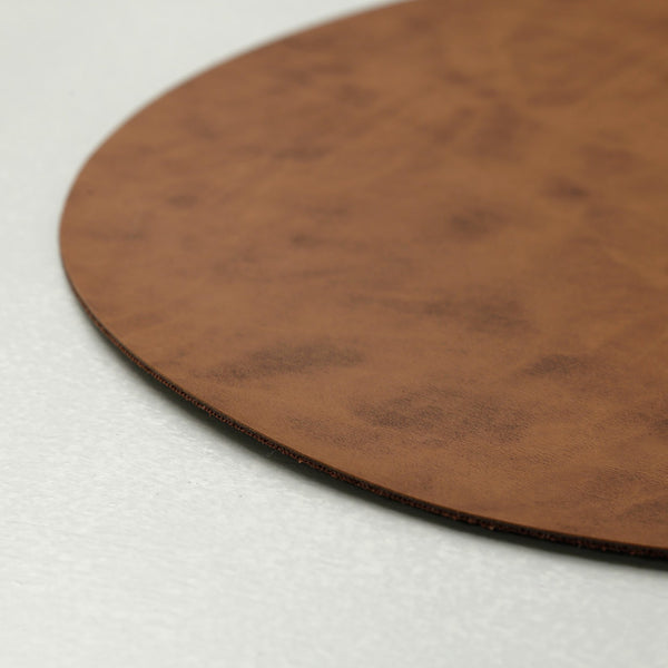 Faux Leather Placemats / Round / Blonde Tobacco