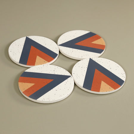 Stone Ceramic Coaster 4pc / Arrow