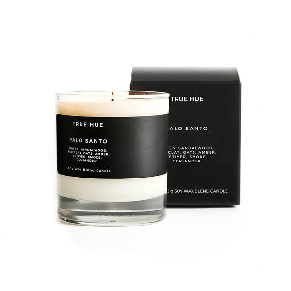True Hue Soy Candle Jars / Palo Santo