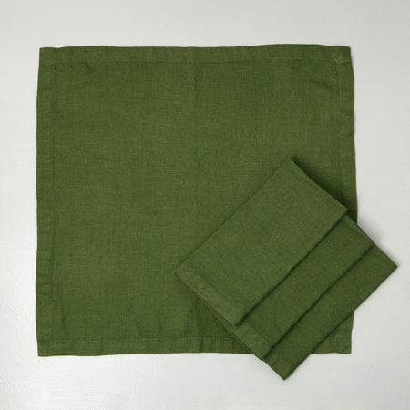 True Green Linen Napkins / 4pc