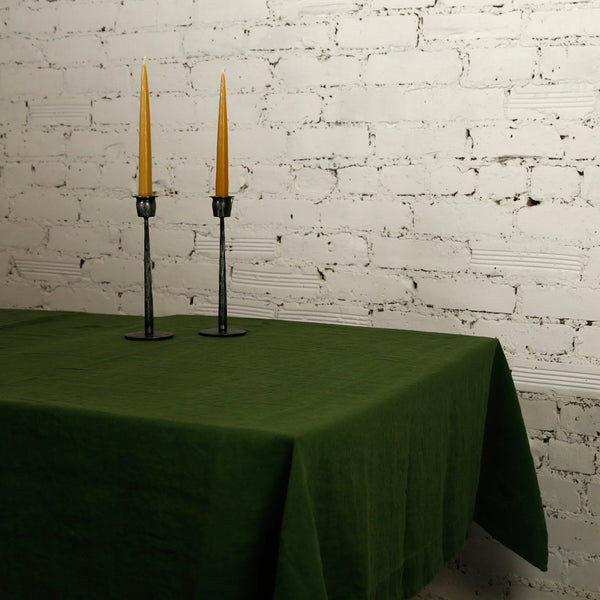 True Green Linen Tablecloth