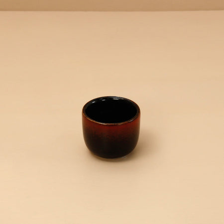 Red & Black Glaze Ceramic Sake Cup