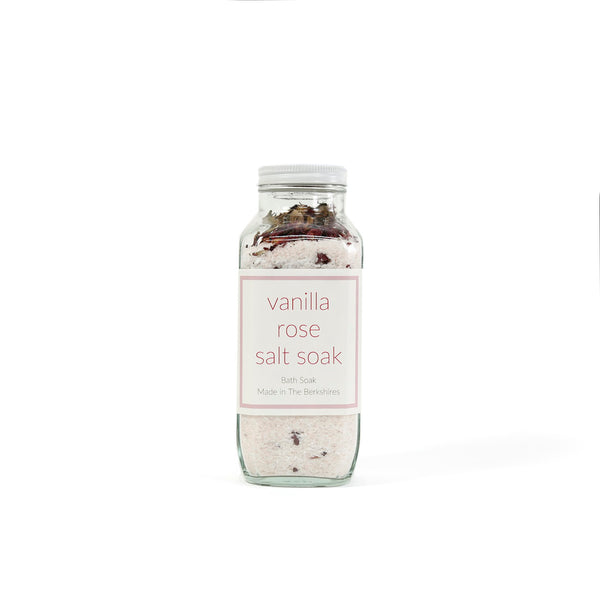 Essential Oil Bath Salt Soak Bottle / Vanilla Rose