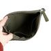 Vegan Leather Zipper Pouch / Khaki