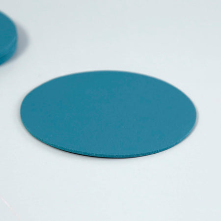 Via Deco Faux Leather Round Coaster / Petrol 6pc