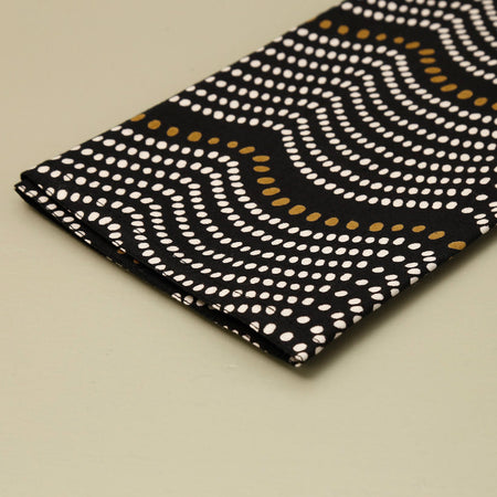 Block Print 4pc Napkin Set / Waves Navy