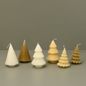Beeswax Tree Candles / Ridged