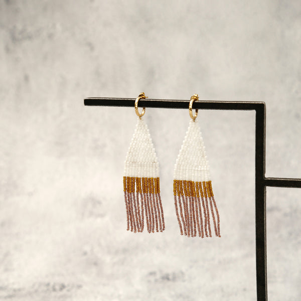 Franja Earrings / White