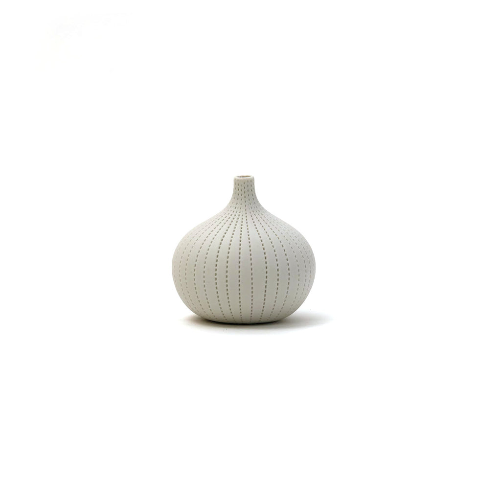 Porcelain Mini Bud Vase / White Dash