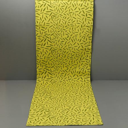 Widget Green Block Print Table Runner 71"