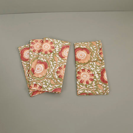 Melon Flower Cotton Napkin / 4pc Set