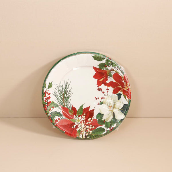 Caspari Paper Salad & Dessert Plates / Christmas Garden