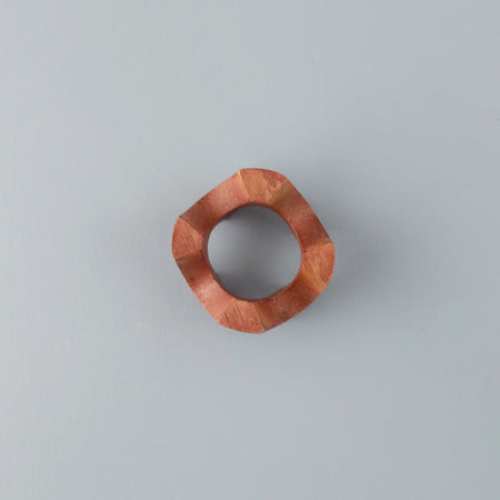 Wooden Zig Zag 4pc Napkin Ring Set