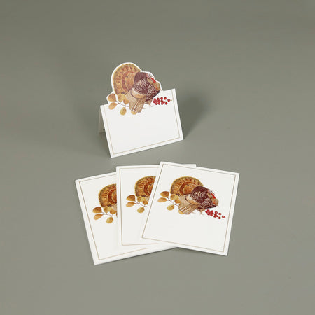 Caspari Paper Place Cards / Woodland Turkey