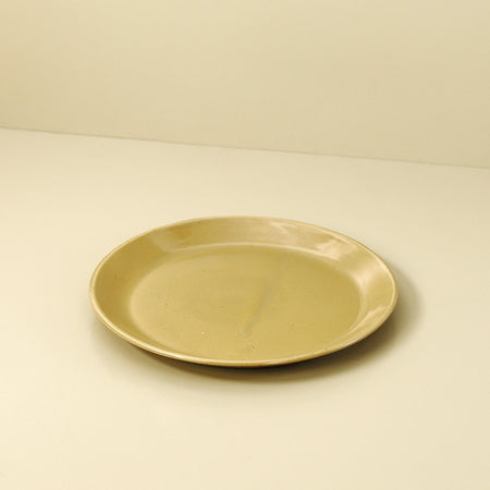 W/R/F Handmade Flat Salad Plate / Mustard