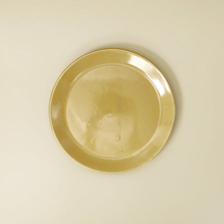 W/R/F Handmade Flat Salad Plate / Mustard