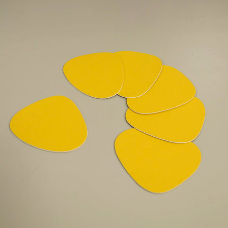 Via Deco Faux Leather Coaster / Yellow 6pc