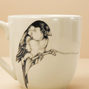 Laura Zindel Handmade Mug / Branch Chickadee