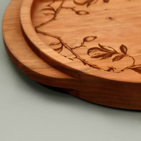 Laura Zindel Oval Cherry Serving Tray / Waxwing