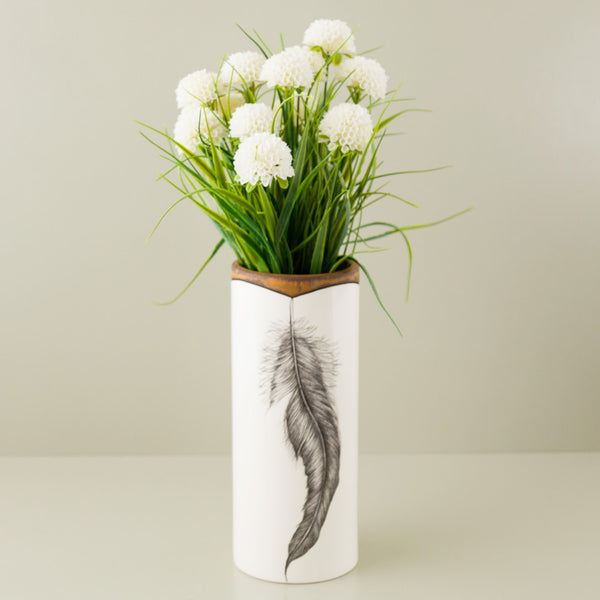 Laura Zindel Canister Vase / Large / Rooster Feather