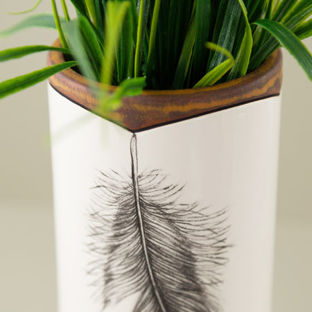 Laura Zindel Canister Vase / Large / Rooster Feather