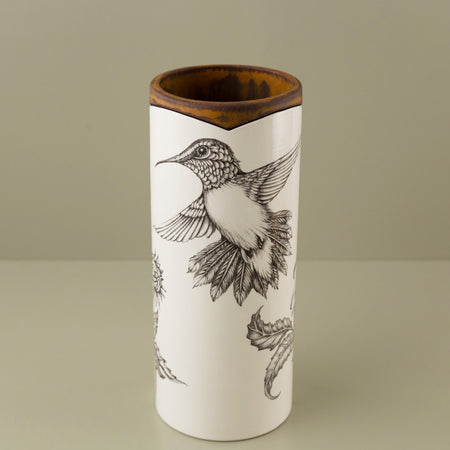 Laura Zindel Canister Vase / Large / Hummingbird #1