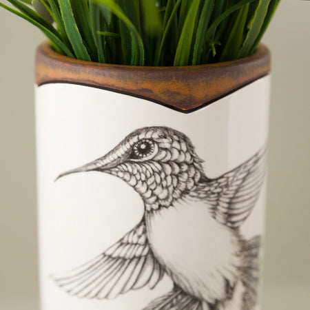Laura Zindel Canister Vase / Large / Hummingbird #1