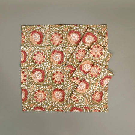 Melon Flower Cotton Napkin / 4pc Set