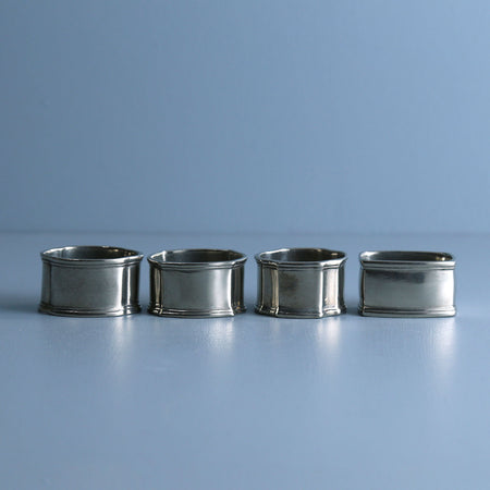 Classic Pewter Napkin Rings / Set of 4