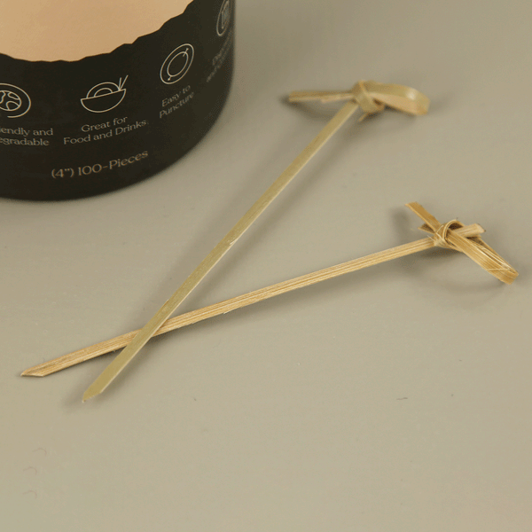 Bamboo Twist Appetizer or Cocktail Picks / 4"