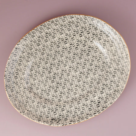 Terrafirma Banquet Oval Platter / Rattan / Black